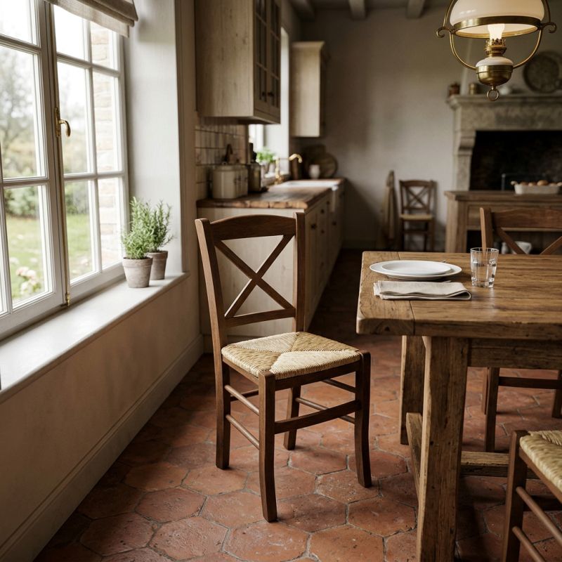 HALLIE - sedia croce in legno massello