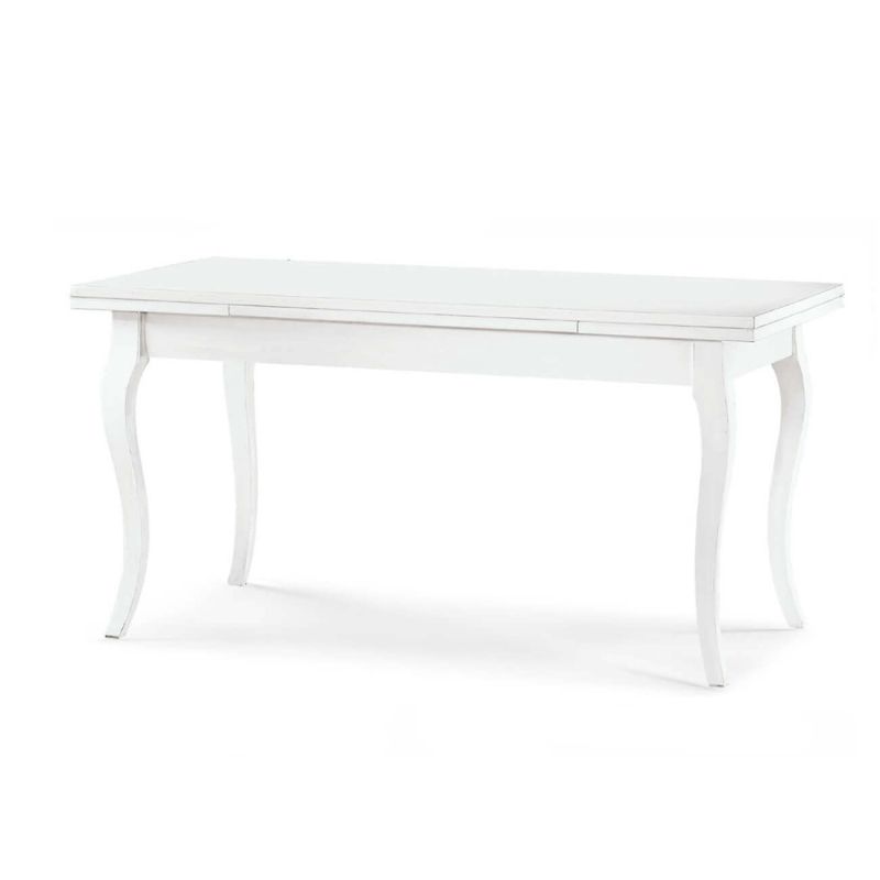 MARLON - tavolo da pranzo allungabile in legno massello con 2 allunghe