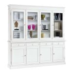 JAQUELINE - credenza con vetrina in legno massello cm 205 x 42 x 205 h