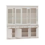 JAQUELINE - credenza con vetrina in legno massello cm 205 x 42 x 205 h