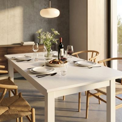 NATHANIEL - tavolo da pranzo moderno allungabile frassinato