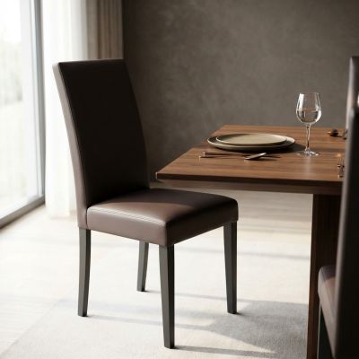 JACQUELYN - sedia moderna ecopelle con gambe antracite