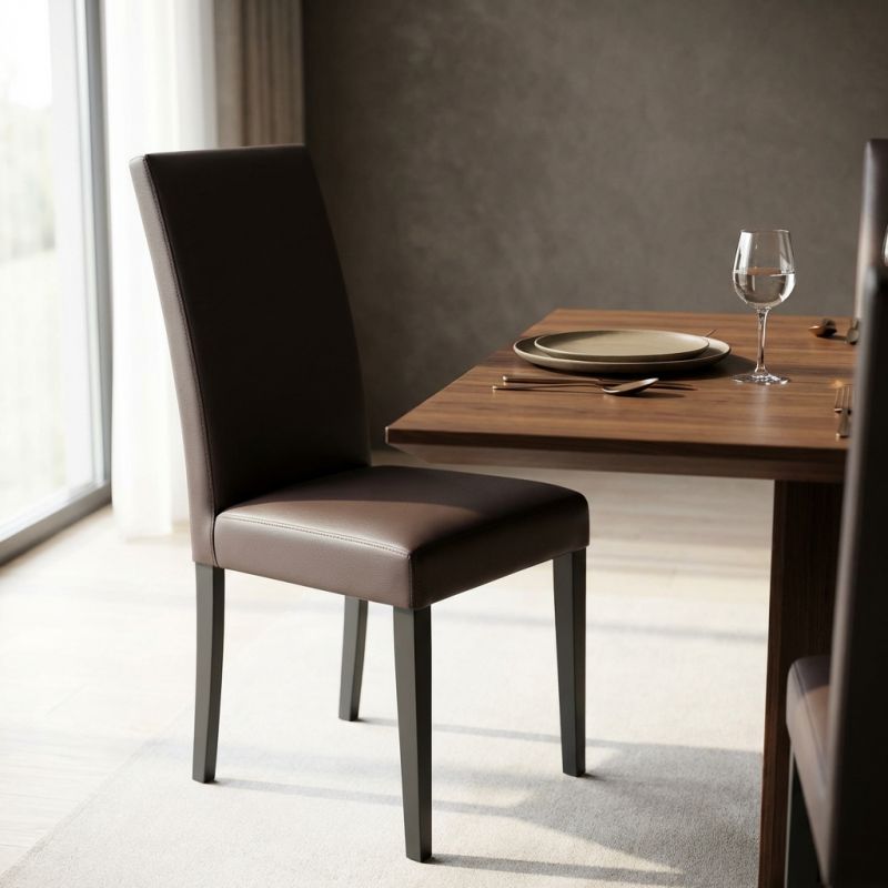 JACQUELYN - sedia moderna ecopelle con gambe antracite