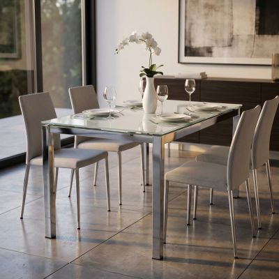 NELSON - tavolo da pranzo moderno allungabile in vetro