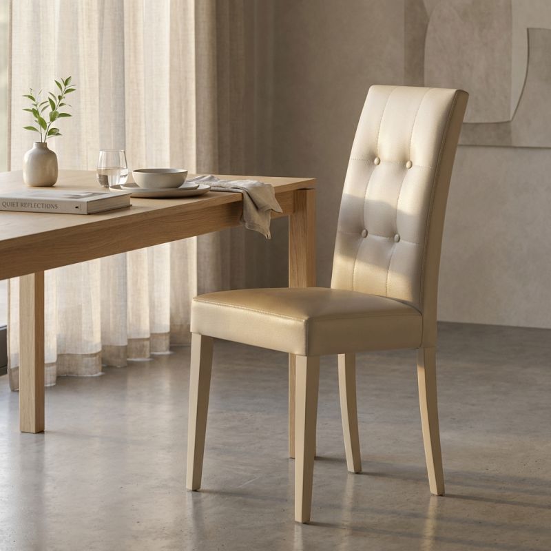 JACQUELYN - sedia moderna ecopelle con 4 bottoni