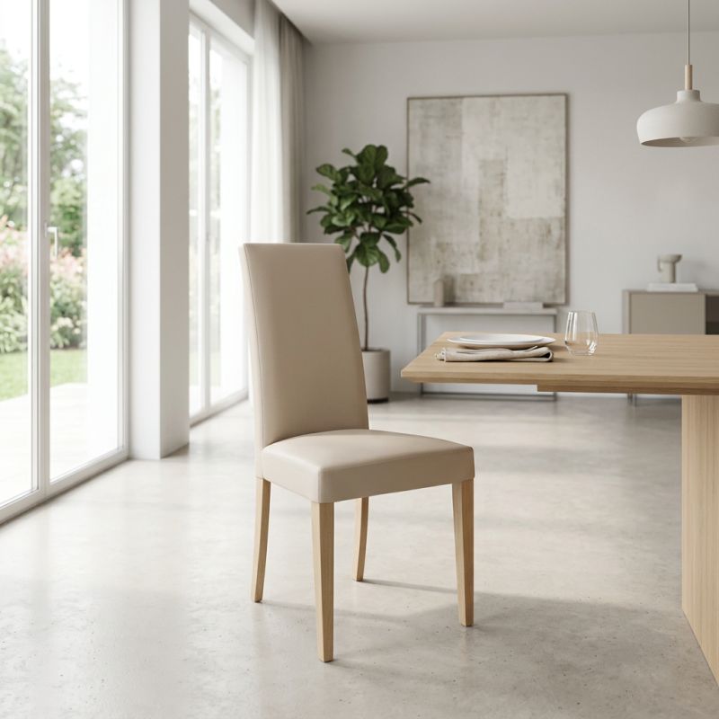 JACQUELYN - sedia moderna ecopelle con gambe antracite