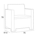 NEBRASKA - salotto da giardino completo di cuscini intreccio in rattan sintetico
