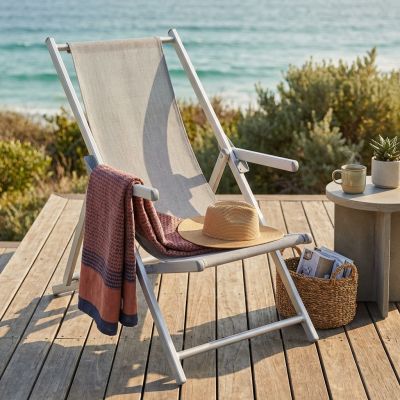 sdraio mare prendisole pieghevole in alluminio e textilene cm 98 x 67,5 x 106 h