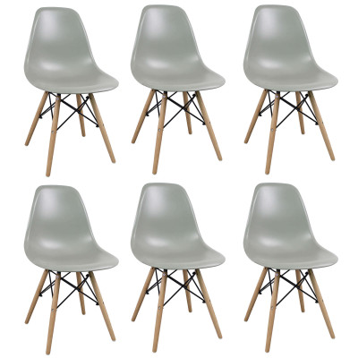 JULIETTE - sedia stile nordico con gambe in legno set da 6