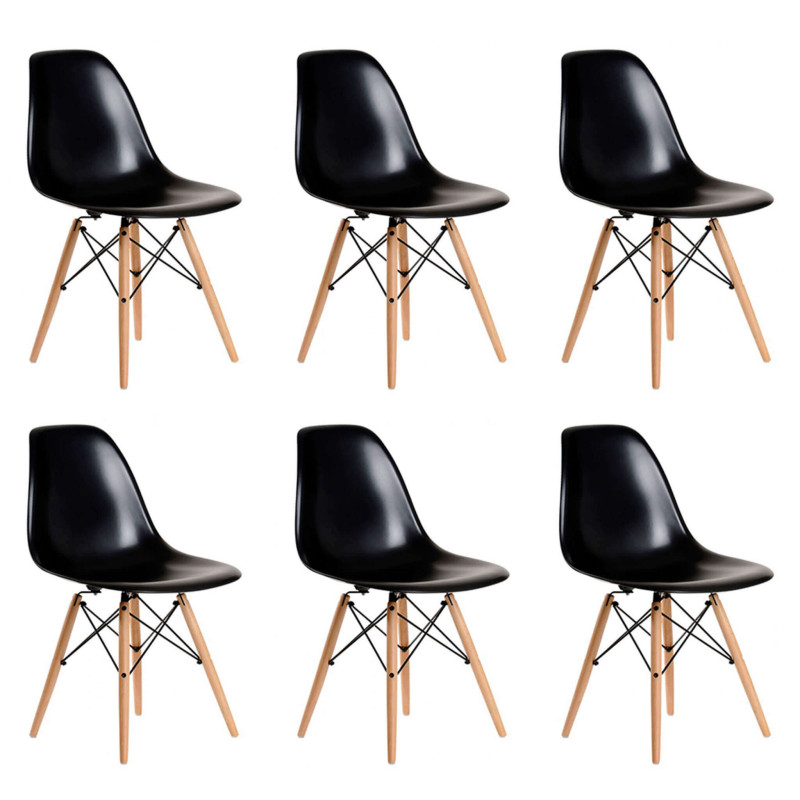 JULIETTE - sedia stile nordico con gambe in legno set da 6
