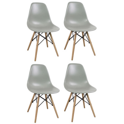 JULIETTE - sedia stile nordico con gambe in legno set da 4
