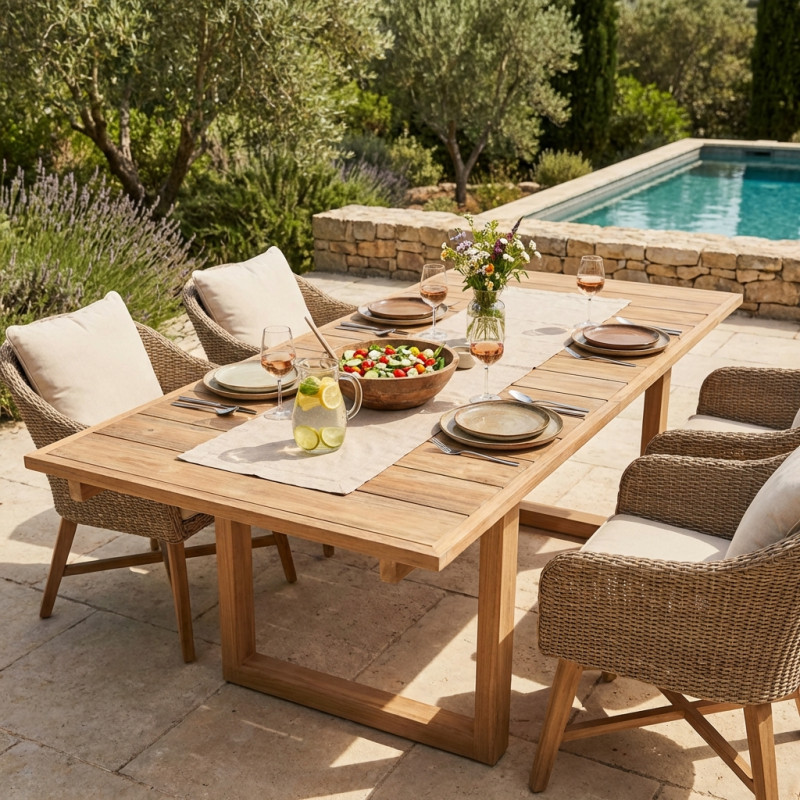 Arredo in teak da esterno: eleganza naturale per giardino e terrazzo
