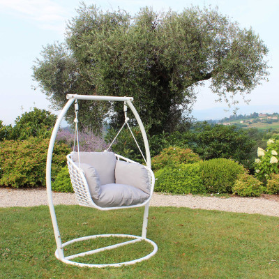 JURA - dondolo un posto con struttura in metallo bianca o antracite